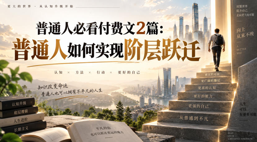 普通人必看付费文2篇：普通人如何实现阶层跃迁-网赚副业网
