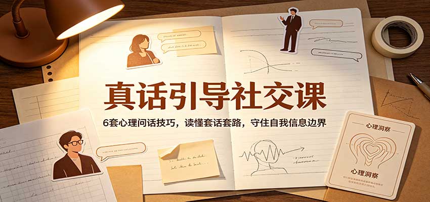 真话引导社交课:6套心理问话技巧,读懂套话套路,守住自我信息边界-网赚副业网