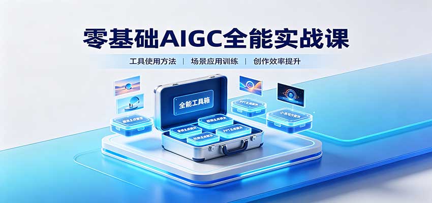 零基础AIGC全能实战课：覆盖绘画、影音、PPT、小说多场景AI创作-网赚副业网