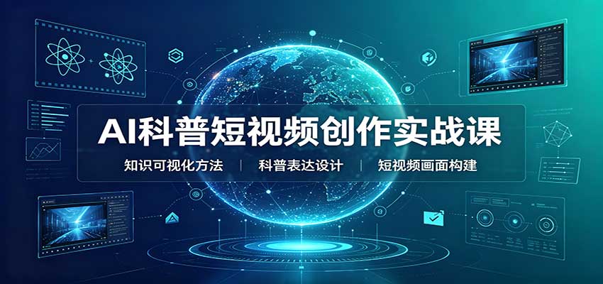 AI科普短视频创作实战课:配套要点文档,文案与视频提示词模板教学-网赚副业网