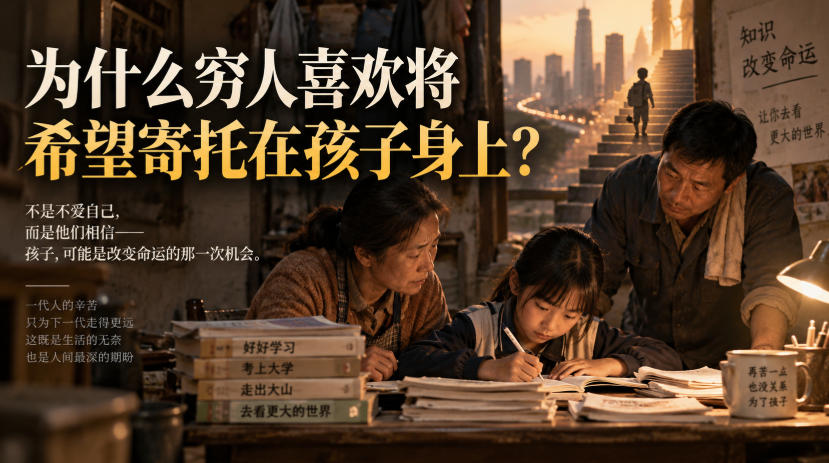 某社群精品文章:为什么穷人喜欢将希望寄托在孩子身上?-网赚副业网