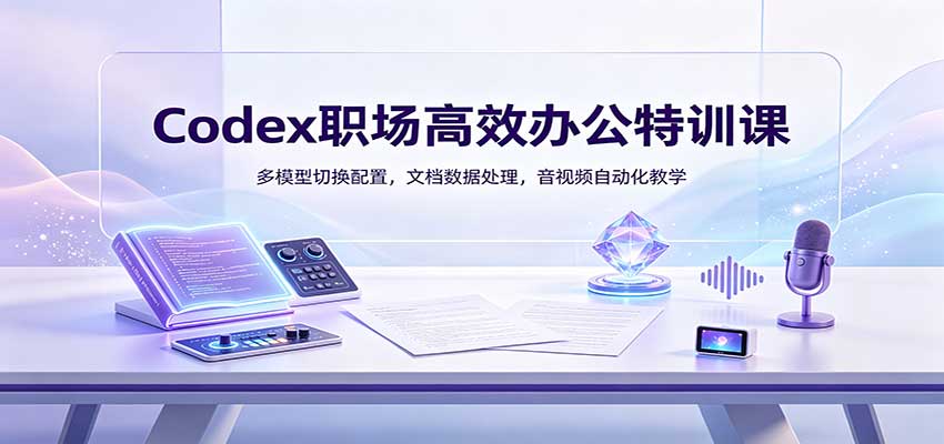 Codex职场高效办公特训课:多模型切换配置,文档数据处理,音视频自动化教学-网赚副业网