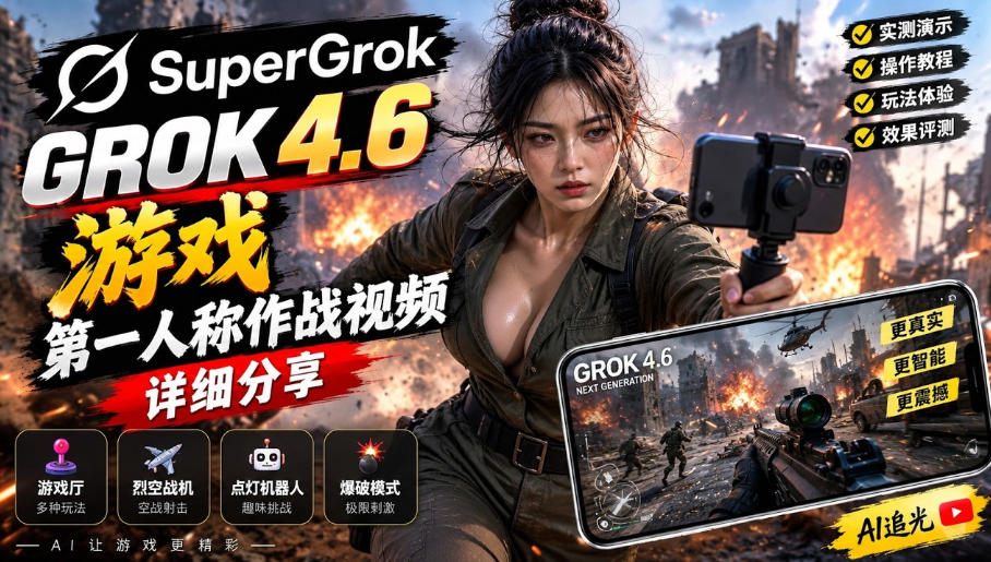 Grok 4.6也能做游戏?第一人称作战视频实测|玩法详细讲解-网赚副业网