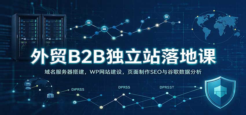 外贸B2B独立站落地课:域名服务器搭建,WP网站建设,页面制作SEO与谷歌数据分析-网赚副业网