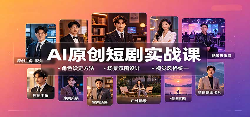 AI原创短剧实战课:从零搭建短剧创作全流程,批量产出可上线剧本-网赚副业网