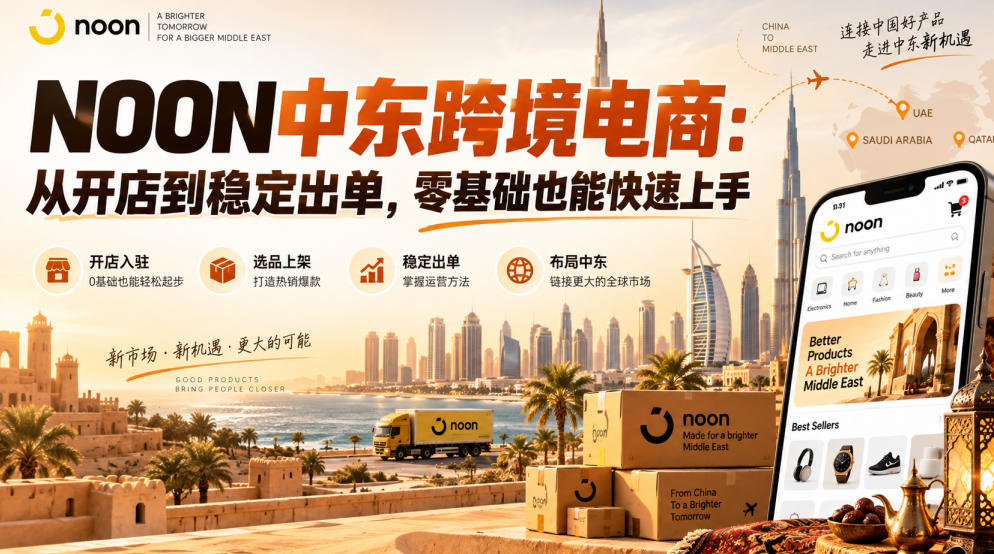 NOON中东跨境电商:从开店到稳定出单,零基础也能快速上手(更新2026)-网赚副业网