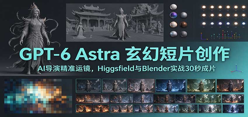 GPT-6 Astra 玄幻短片创作：AI导演精准运镜，Higgsfield与Blender实战30秒成片-网赚副业网