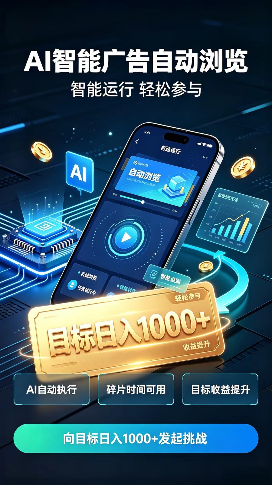 AI智能广告自动浏览项目，轻量操作稳定收益，低门槛自动挂机，闲暇时间轻松赚取收益-网赚副业网