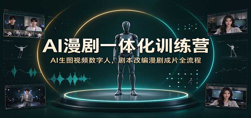 AI漫剧一体化训练营：AI生图视频数字人，剧本改编漫剧成片全流程-网赚副业网
