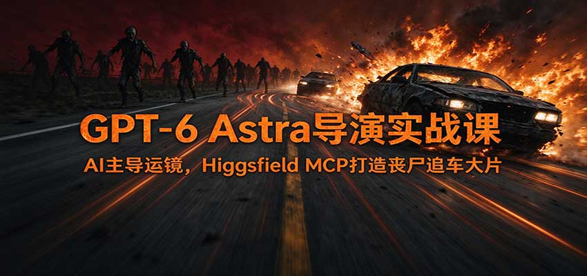 GPT-6 Astra导演实战课：AI主导运镜，Higgsfield MCP打造丧尸追车大片-网赚副业网