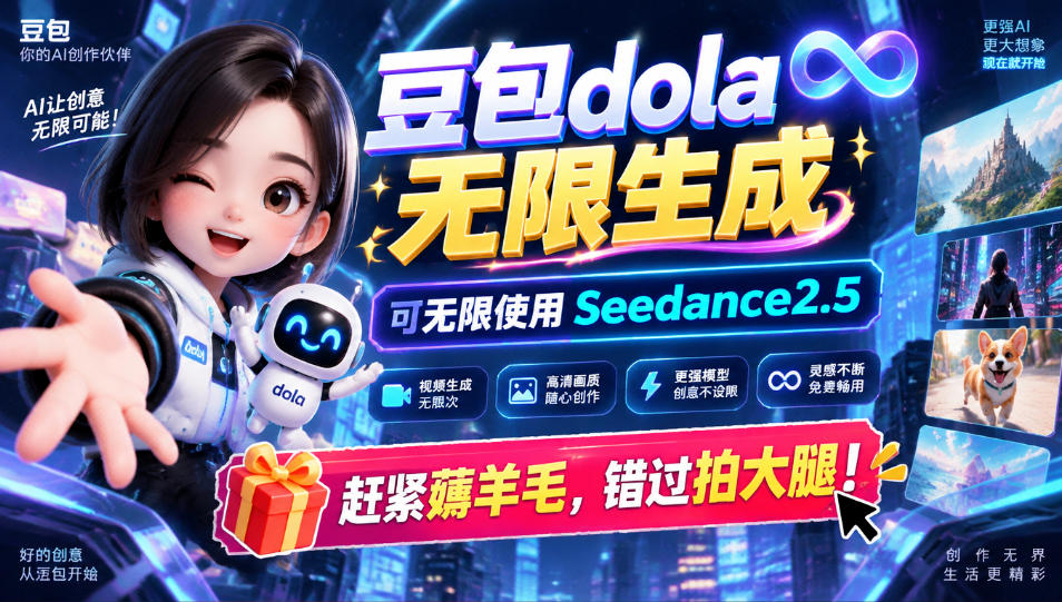 1029最新豆包dola无限生成技术,可以无限生成sseedance2.5,赶紧薅羊毛,和谐拍大腿-网赚副业网