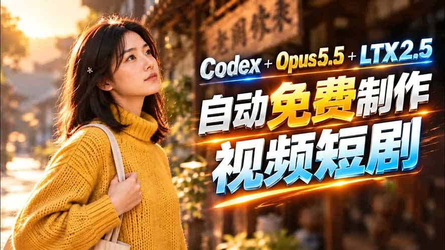 (21266期)Codex 出图 + 免费 LTX-2.5 生成视频,Claude Opus 5.5 全自动剪出 1 分钟情感短剧《停了的表》-网赚副业网
