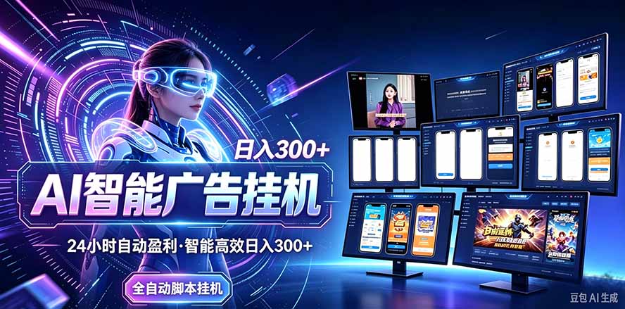 （20900期）24小时AI广告挂机｜在家就能做的被动副业-网赚副业网