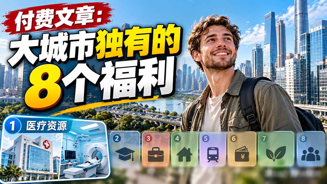 (20848期)付费文章:大城市独有的8个福利-网赚副业网