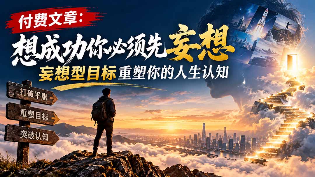 (21078期)付费文章:想成功你必须先妄想,妄想型目标重塑你的人生认知-网赚副业网