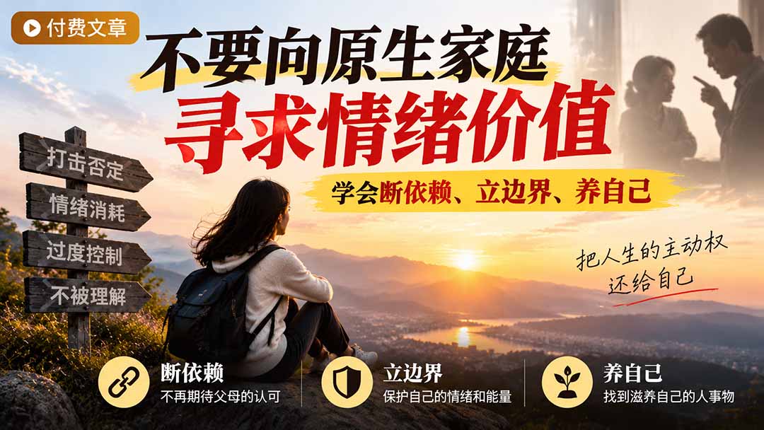 (21132期)付费文章:不要向原生家庭寻求情绪价值,学会断依赖、立边界、养自己-网赚副业网