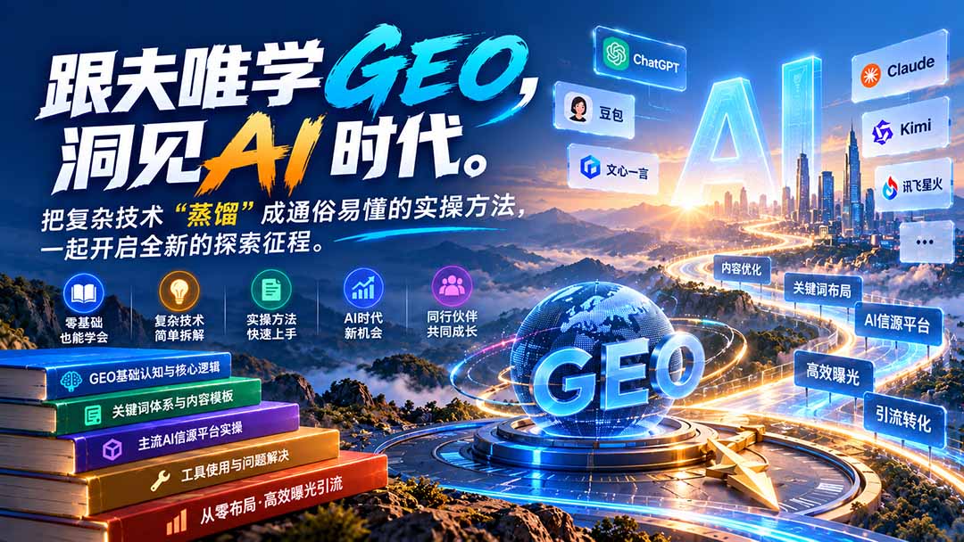(21257期)跟夫唯学GEO-更新1030,洞见AI时代。把复杂技术 “蒸馏” 成通俗易懂的实操方法,一起开启全新的探索征程-网赚副业网