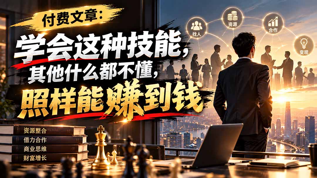 (20920期)付费文章:学会这种技能,其他什么都不懂,照样能賺到钱-网赚副业网