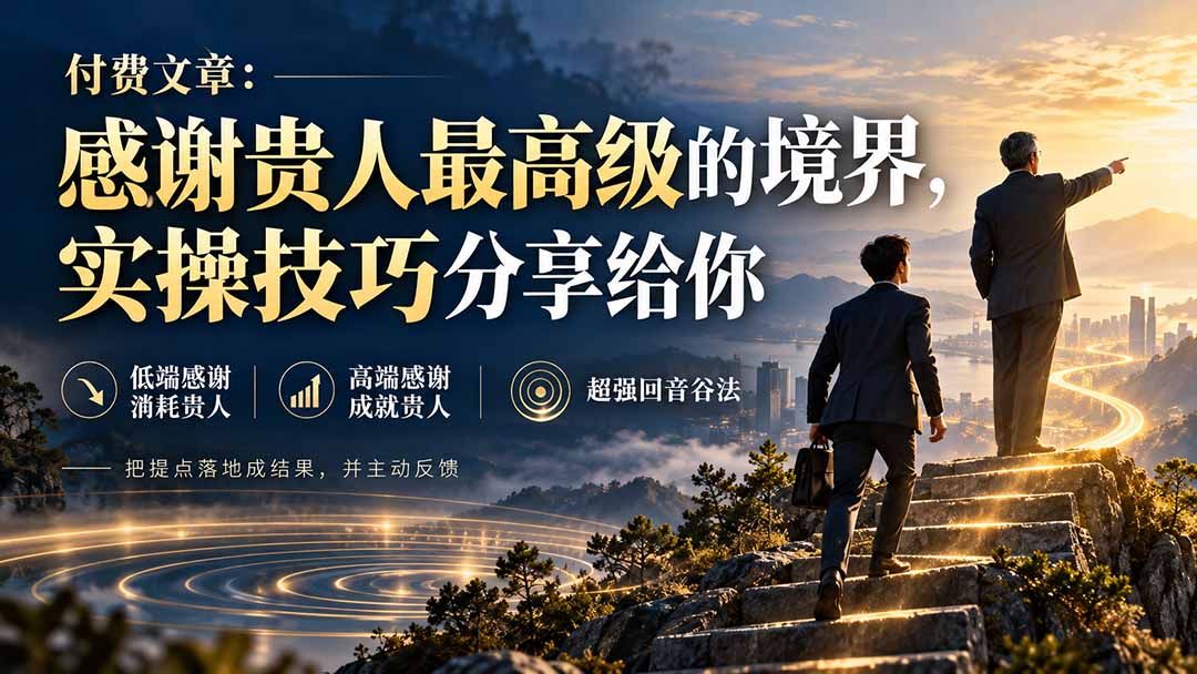 （20871期）付费文章：感谢贵人最高级的境界，实操技巧分享给你-网赚副业网