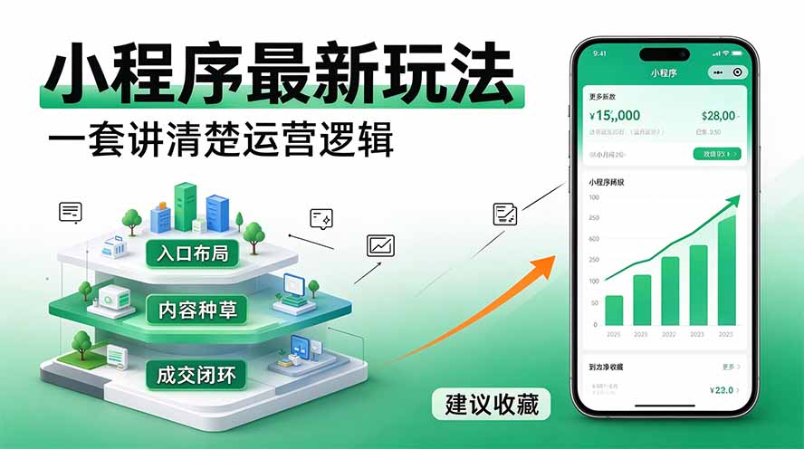 (20876期)微信小程序最新玩法 四种收益来源,单日收入400+-网赚副业网