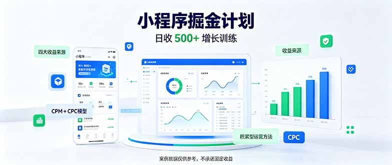 (21046期)一部手机日入500+,微信小程序掘金计划,四种收入来源,长期稳定可靠-网赚副业网