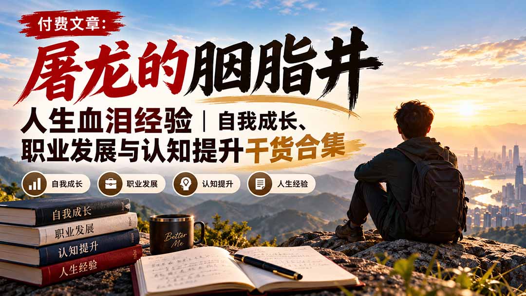 （20943期）付费文章：屠龙的胭脂井人生血泪经验｜自我成长、职业发展与认知提升干货合集-网赚副业网