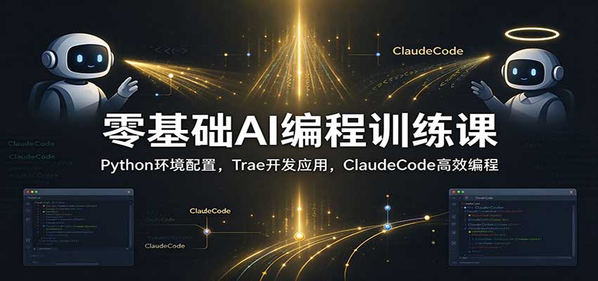 零基础AI编程训练课:Python环境配置,Trae开发应用,ClaudeCode高效编程-网赚副业网