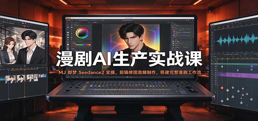 漫剧AI生产实战课:MJ 即梦 Seedance2 实操,剪辑修图音频制作,搭建完整漫剧工作流-网赚副业网