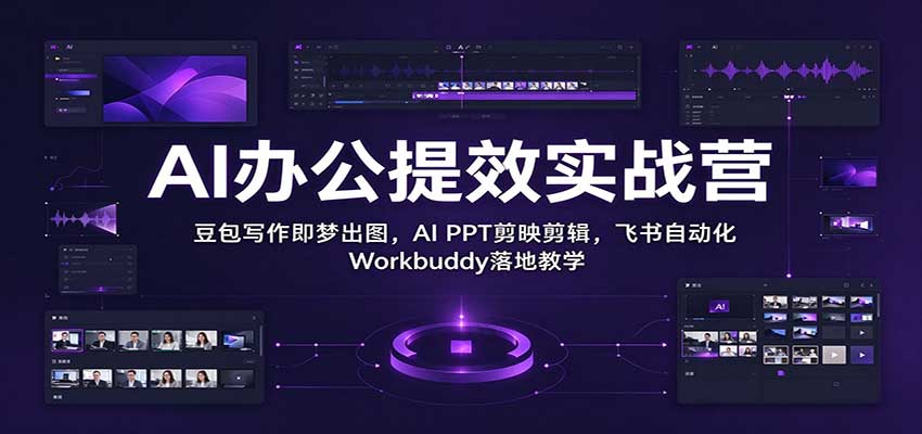 AI办公提效实战营：豆包写作即梦出图，AI PPT剪映剪辑，飞书自动化 Workbuddy落地教学-网赚副业网