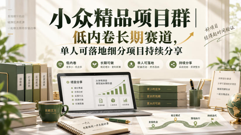 小众精品项目群｜低内卷长期赛道，单人可落地细分项目持续分享-网赚副业网