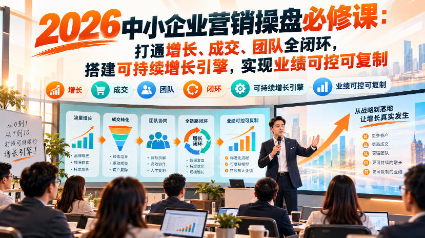 2026中小企业营销操盘必修课:打通增长、成交、团队全闭环,搭建可持续增长引擎,实现业绩可控可复制-网赚副业网