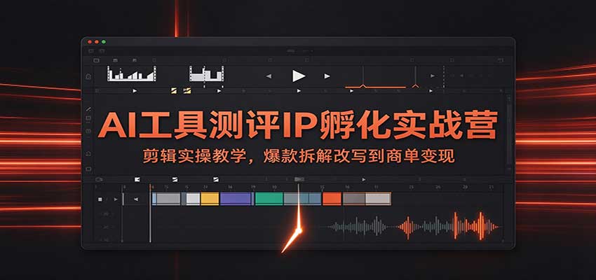 AI工具测评IP孵化实战营：剪辑实操教学，爆款拆解改写到商单变现-网赚副业网
