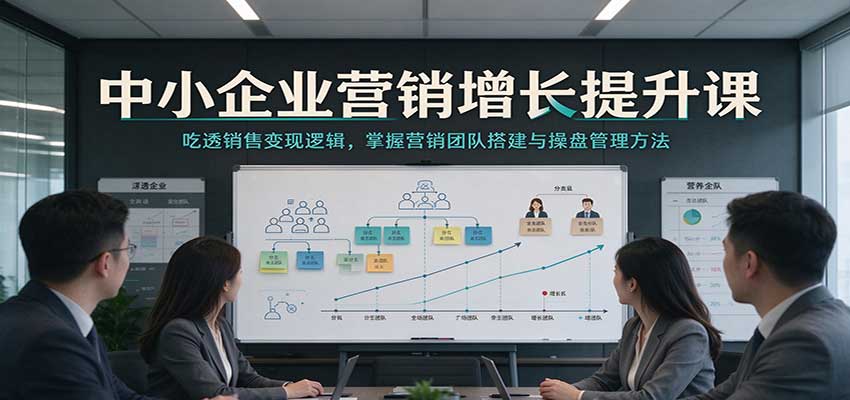 中小企业营销增长提升课:吃透销售变现逻辑,掌握营销团队搭建与操盘管理方法-网赚副业网