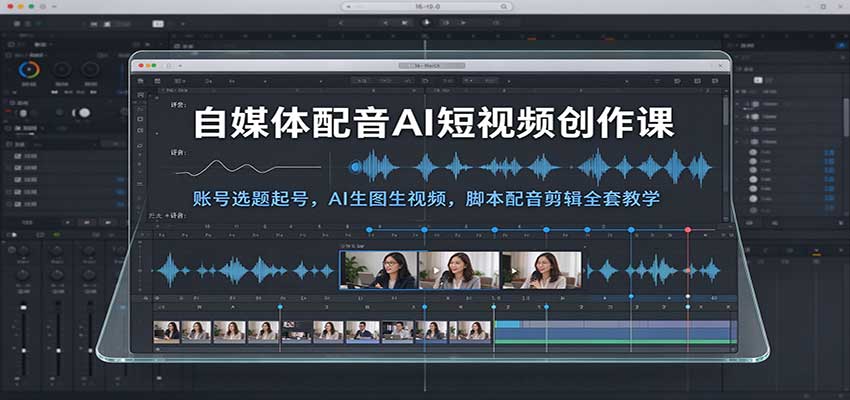 自媒体配音AI短视频创作课:账号选题起号,AI生图生视频,脚本配音剪辑全套教学-网赚副业网