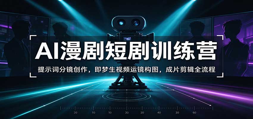 AI漫剧短剧训练营:提示词分镜创作,即梦生视频运镜构图,成片剪辑全流程-网赚副业网