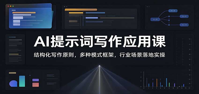 AI提示词写作应用课:结构化写作原则,多种模式框架,行业场景落地实操-网赚副业网