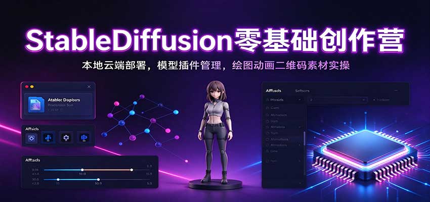 StableDiffusion零基础创作营：本地云端部署，模型插件管理，绘图动画二维码素材实操-网赚副业网
