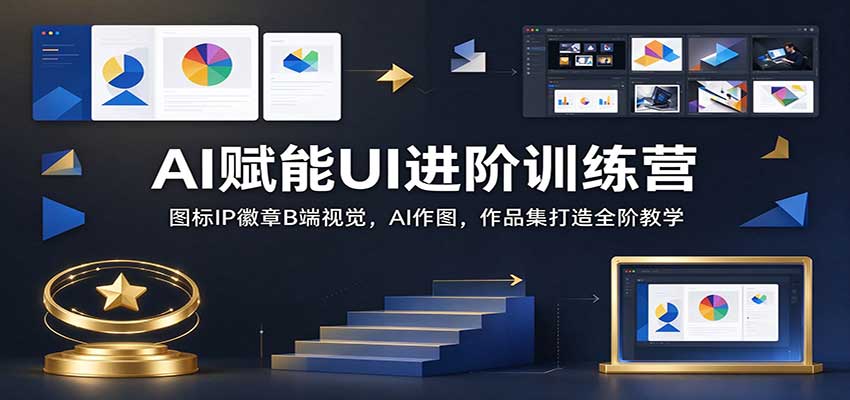 AI赋能UI进阶训练营:图标IP徽章B端视觉,AI作图,作品集打造全阶教学-网赚副业网