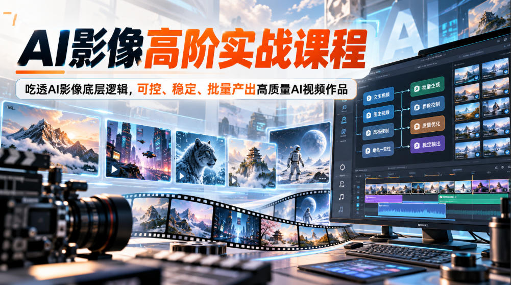 AI影像高阶实战课程,吃透AI影像底层逻辑,可控、稳定、批量产出高质量AI视频作品-网赚副业网