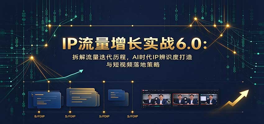 IP流量增长实战6.0:拆解流量迭代历程,AI时代IP辨识度打造与短视频落地策略-网赚副业网