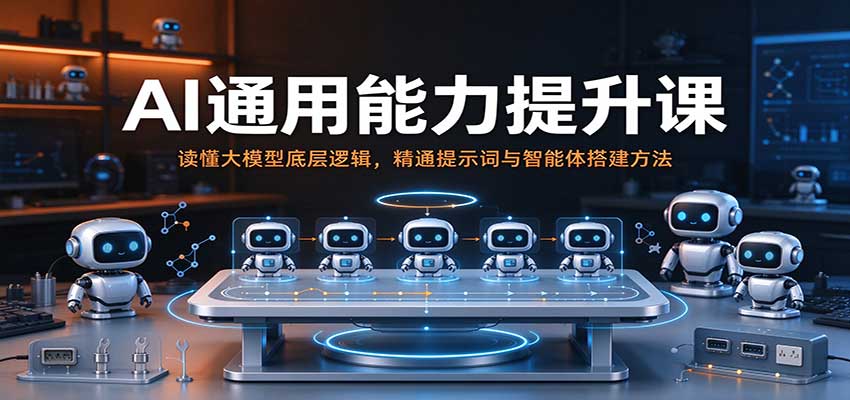 AI通用能力提升课:读懂大模型底层逻辑,精通提示词与智能体搭建方法-网赚副业网