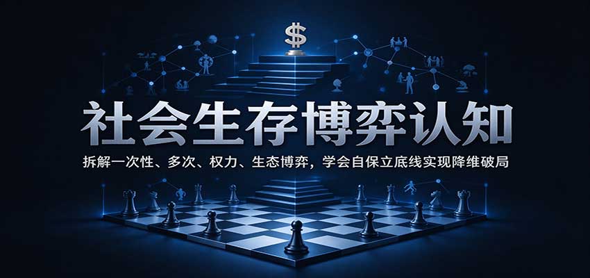 社会生存博弈认知:拆解一次性、多次、权力、生态博弈,学会自保立底线实现降维破局-网赚副业网