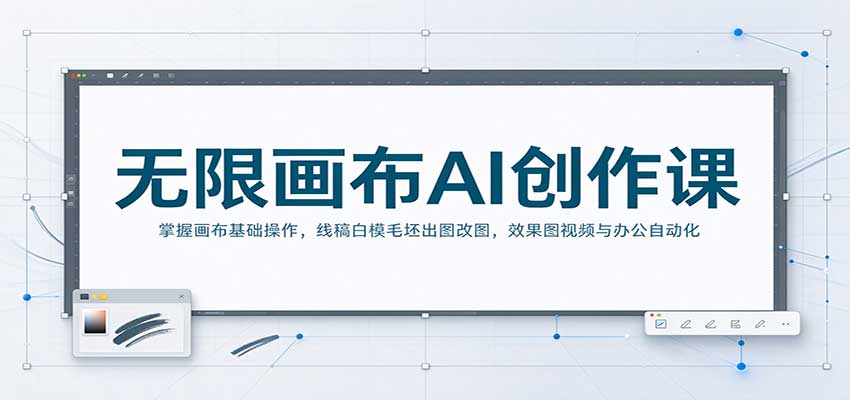 无限画布AI创作课:掌握画布基础操作,线稿白模毛坯出图改图,效果图视频与办公自动化-网赚副业网