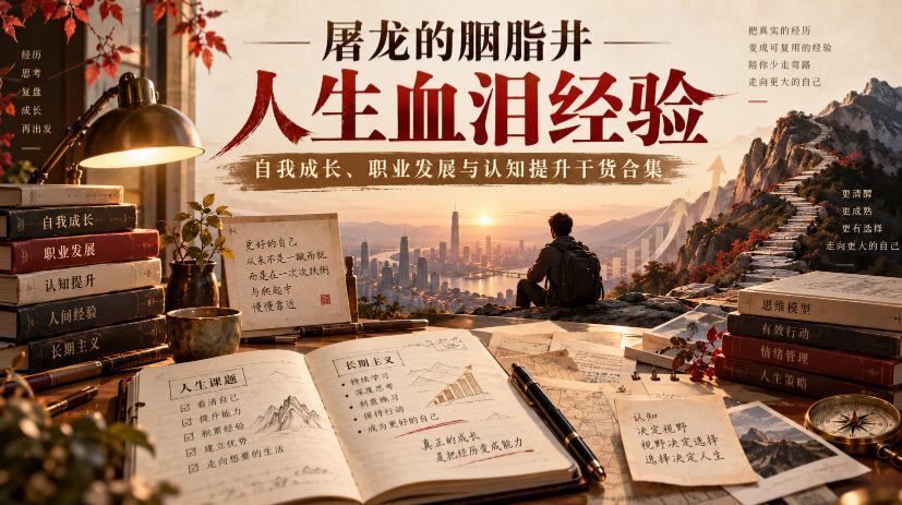 屠龙的胭脂井人生血泪经验|自我成长、职业发展与认知提升干货合集【文档】-网赚副业网