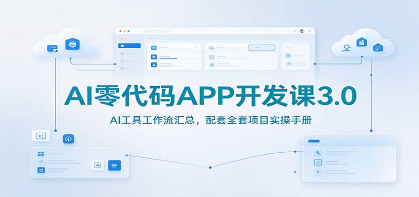 AI零代码APP开发课3.0:AI工具工作流汇总,配套全套项目实操手册-网赚副业网