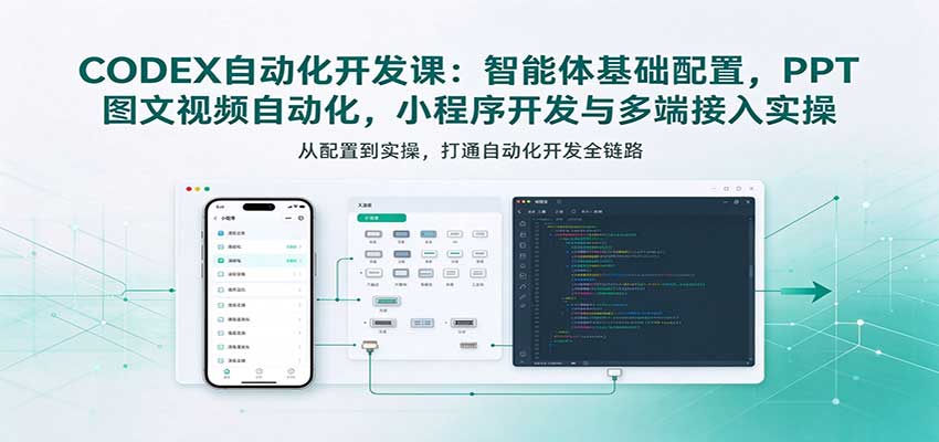 CODEX自动化开发课:智能体基础配置,PPT图文视频自动化,小程序开发与多端接入实操-网赚副业网