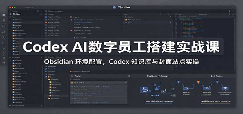 Codex AI数字员工搭建实战课:Obsidian 环境配置,Codex 知识库与封面站点实操-网赚副业网
