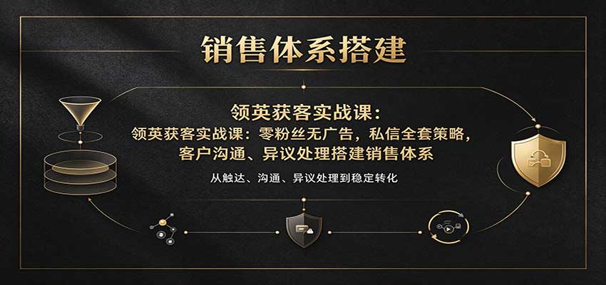 领英获客实战课:零粉丝无广告,私信全套策略,客户沟通、异议处理搭建销售体系-网赚副业网
