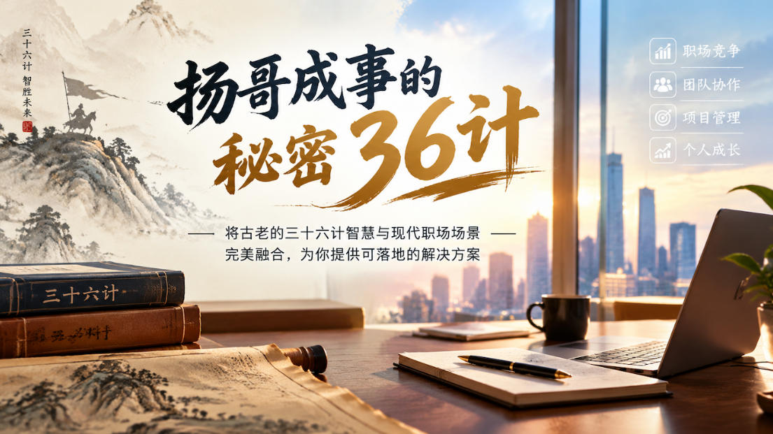 扬哥成事的秘密36计,将古老的三十六计智慧与现代职场场景完美融合,为你提供可落地的解决方案-网赚副业网