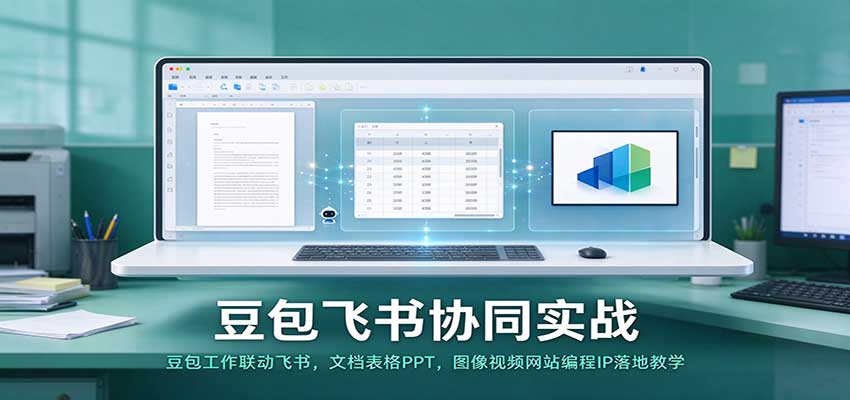豆包飞书协同实战:豆包工作联动飞书,文档表格PPT,图像视频网站编程IP落地教学-网赚副业网